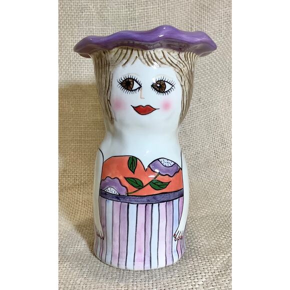 Vintage Belle Casa by GANZ signed SUSAN PALEY lady bud vase BLOSSOM - Picture 1 of 7